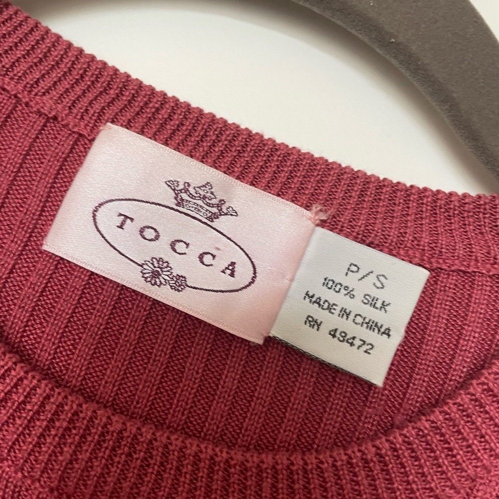 Tocca Deep Rose Ribbed Cardigan Set - Picture 5 of 5